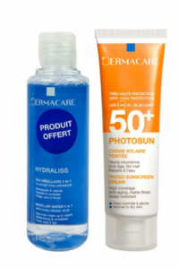 DERMACARE PACK PHOTOSUN Creme Teintee Peaux Normales à Seches 1.5 + Eau Micellaire 170ML OFFERTE